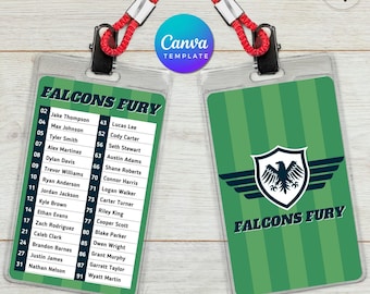 Editable Team Roster Card Template: Canva Sport Team Design