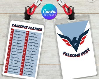 Editable Team Roster Card Template: Sports Team Design (Canva)