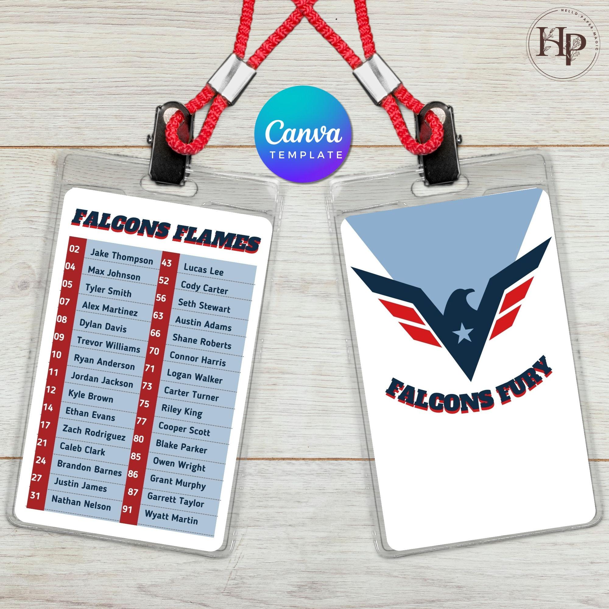 Editable Team Roster Card Template: Sports Team Design (canva) - Etsy