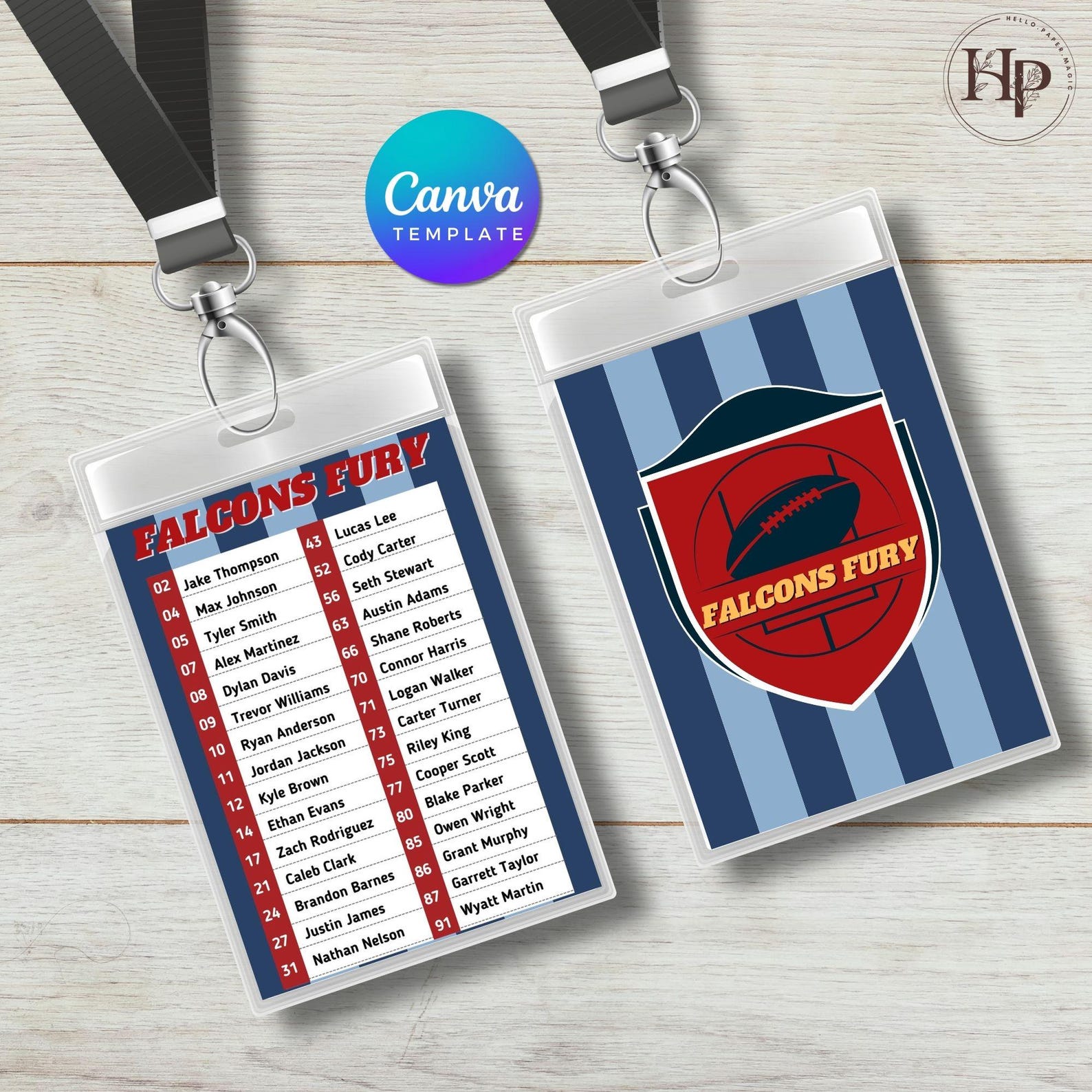Templates Roster Cards Editable Team Roster Card Template: Sports Team Canva Design - Etsy