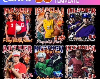 Football Mascot Shirt Canva Template: Custom School Design (Digital Download)