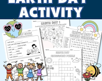 Earth Day Activity Worksheets for Kids | Educational Printables (Digital Download)