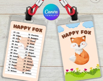 Modèle de carte d'équipe modifiable : école primaire, Canva (téléchargement numérique)