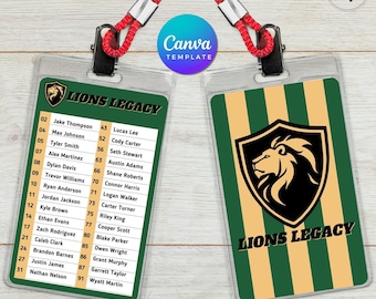 Editable Team Roster Card Template, Canva Design (4x6, 3x5)