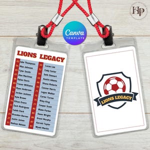 Team Roster Card Template, Editable Team Roster Card, Team Roster Card for Sport Team or any Team, Canva Template