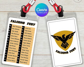 Editable Team Roster Card Template: Canva Design (4x6 & 3x5) (Digital Download