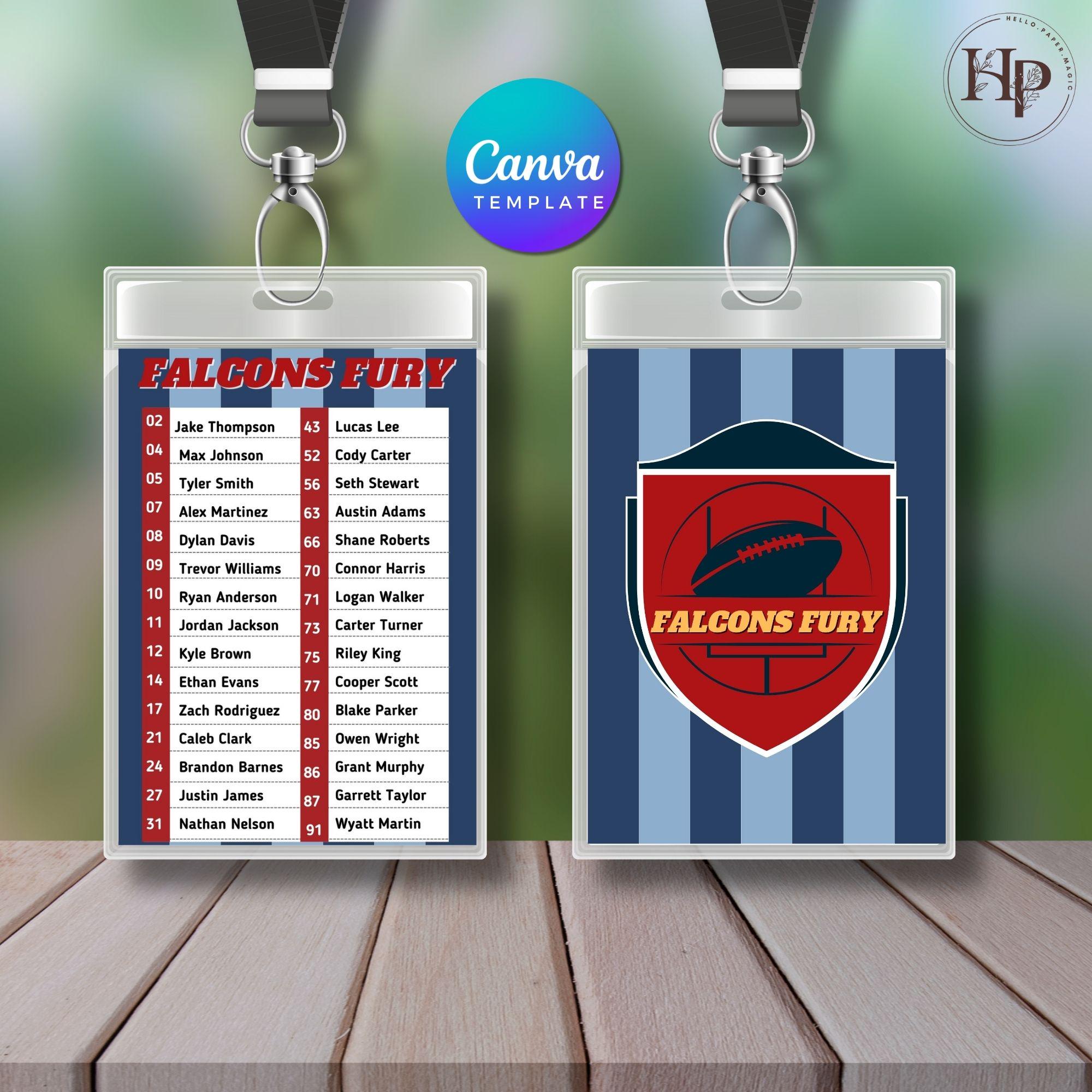 Editable Team Roster Card Template: Sports Team Canva Design - Etsy