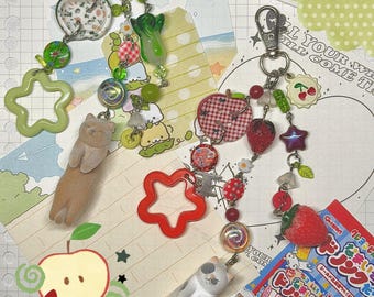 sleepy kitty keychains! handmade, juminocore keychain