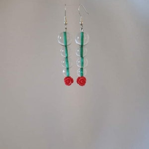 Glass Rose Earrings