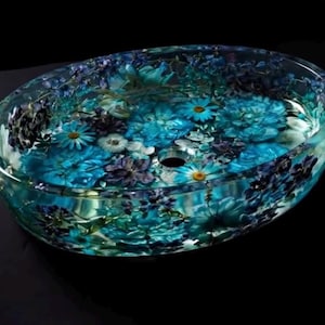 Handmade Epoxy Resin Floral Sink- Rare find luxury sink