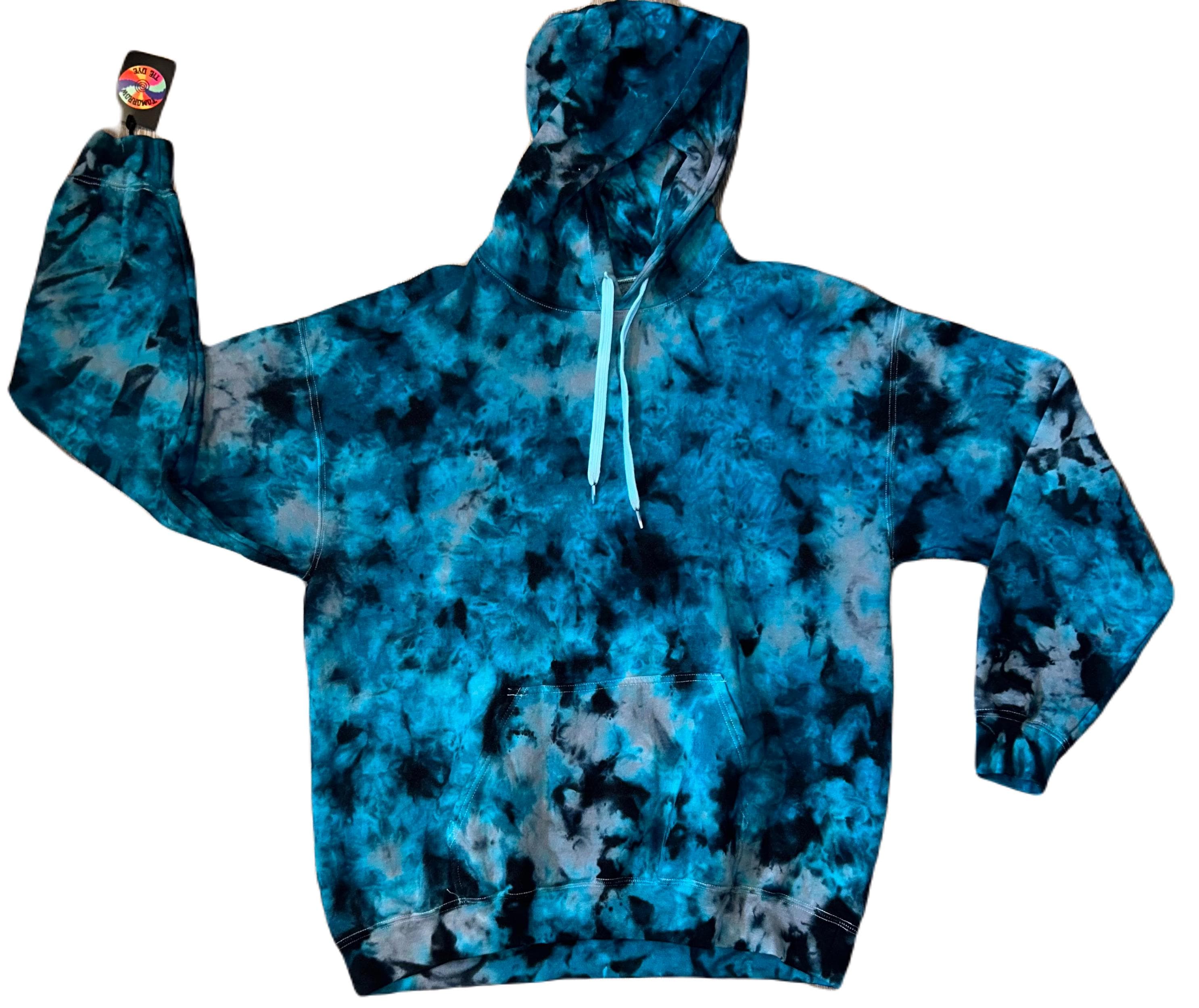 Black tie dye hoodie Etsy