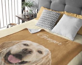 Custom Pet Blanket Using Pet Photo + Name Custom Dog Blanket Personalized Dog Blankets Cat Picture Blanket Pet Photo Blanket Dog Dad Gift