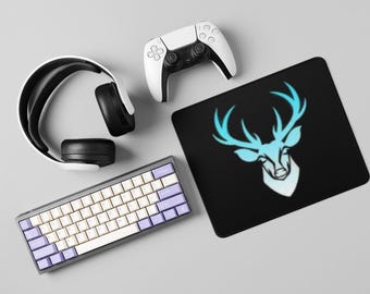 Deer & Mountains Mouse Pad, Personalized Gift, Customizable Office Decor, Nature Lover Gift, Desk Accessory, Reindeer Mouse Pad