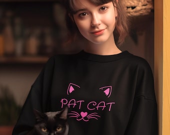 Cat Lovers Sweatshirt Cute Cat T-Shirt, Funny Cat Crewneck Sweatshirt, Cat Shirts for Women,  Gifts for Mom, Gifts for Her, Graphic Tees