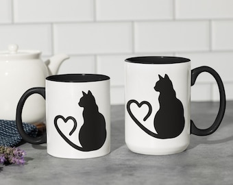 Halloween Black Cat Mug, Lucky Cat Coffee Cup, Spooky Cat Mug for Cat Lovers, Halloween Gift, Halloween Home Decor, Halloween Kitchen