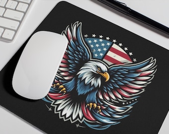 Eagle Mouse Pad, Patriotic Mouse Pad, American Flag Mouse Pad, Eagle Desk Pad, USA Flag Mouse Pad, USA Flag Desk Pad, Birthday Gift.