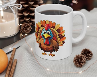 Thanksgiving Coffee Mug,Turkey Mug,Gobble Gobble Mug,Thanksgiving Mug,Fall Mug,Women Thanksgiving Mug,Turkey Mug, Thankful MugCeramic Mug