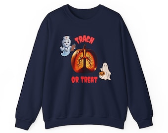 Trach Or Treat Respiratory Therapist Halloween Shirt, Funny Rt Rrt Halloween Shirt NICU PICU ICU Pulmonary Nurse Fall Shirt Uniseshirt