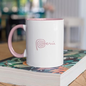 Accent Coffee Mug (11, 15oz), Marca Peru, Marca Peru Coffee Mug, Peruvian Mug, Peru Gift, Taza Peruana, Pink Peruvian Mug Peru Taza de Cafe