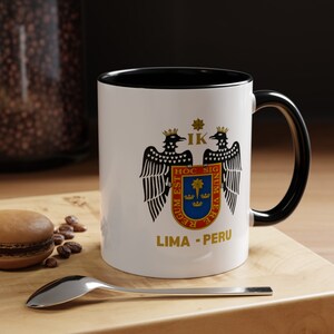 Accent Coffee Mug (11, 15oz) Peruvian Mug Lima Peru Taza Peruana Regalo Peruano Peru Lovers Gift Escudo de Lima Cafe Peru Peru