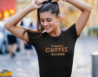 Comfort Colors Coffee Weather Graphic Tee, Coffee Graphic T-Shirt, Retro Tee, Gift for Her, Trendy Graphic Shirt, Coffee Lover Gift,