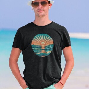 Retro Sunset T-shirt, Sun Shirt, Beachy Vibes Tee, Retro Summer Time, Sunset Tshirt, Retro Sunshine Shirt, Sun Rays Tee, Tshirt Gift