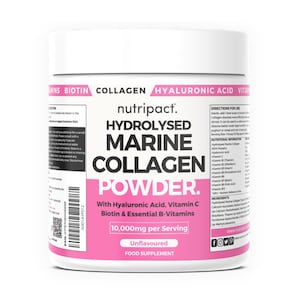 Marine Collagen Powder - Type 1 & 3 Marine Collagen Peptides - with Hyaluronic Acid, Biotin, Vitamin C and B Vitamins - Unflavoured (300g)