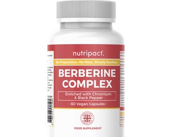 Capsule di Berberina 500 mg ad alta potenza con picolinato di cromo e pepe nero - 60 capsule vegane