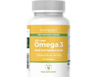 Vegan Omega 3 Algae Oil Softgels: 500mg Plant-Based DHA Supplement
