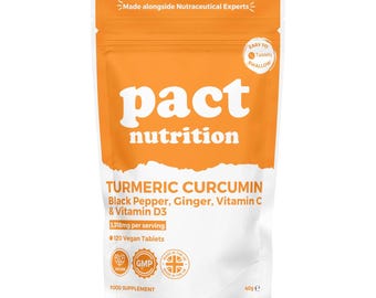 Compresse di curcuma e curcumina ad alta concentrazione: zenzero, pepe nero, vitamina D - Prodotto nel Regno Unito