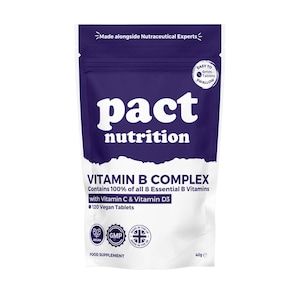 High Strength Vitamin B Complex: Vegan B1, B2, B12 with C & D3 - 120 Tablets
