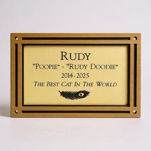 Engraved Gold Nameplate, Brass Plaque, Cast Bronze Memorial Plate, Gold Plaque, Bench Plaque, Heavy Duty Engraved Brass with Logo & Hardware
