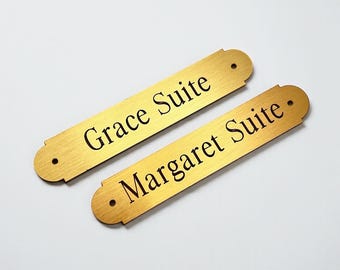 Suite Sign Engraved Brass Plaque Room Label Memorial Plate Frame Plate Various Sizes Decorative Solid Gold Brass Plaque Brass Plate