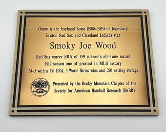 Engraved Gold Nameplate, Brass Plaque Cast Bronze Memorial Plate, Gold Plaque, Bench Plaque, Heavy Duty Engraved Brass with Logo, Metal Sign
