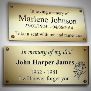 Create Your Own Brass Plaque - Engraved Brass Plate Black Text Custom Size Brass Plate Personalized Brass Sign With Screws or Adhesive Back