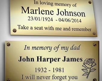 Pet Memorial Create Your Own Brass Plaque - Engraved Custom Size Brass Plate Personalized Brass Sign With Screws or Adhesive Back