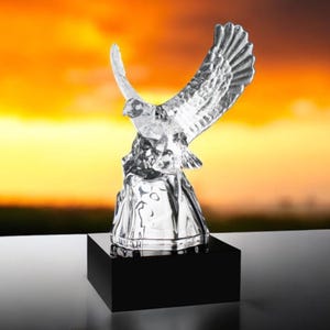 Spirit Eagle Crystal Corporate Award, Personalized Flying Eagle Gift, Custom Engraved Eagle Scout Gift, Soaring Eagle Scout Crystal Trophy