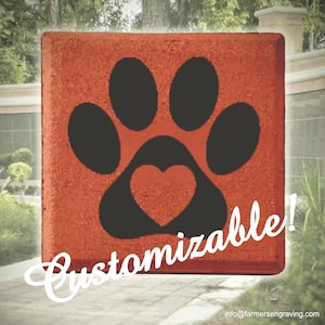 Pavimento conmemorativo de ladrillo rojo grabado a medida - Varios tamaños - Ladrillo grabado con texto y logotipo personalizados - Ladrillo personalizado de 4 x 8 y 8 x 8