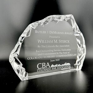 Employee Gift, Clear Crystal Iceberg Sculpture Award Custom Engraved, Personalized Glass Ice Sculpture Corporate Mountain Award, Retirement