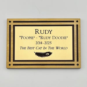 Engraved Gold Nameplate, Brass Plaque, Cast Bronze Memorial Plate, Gold Plaque, Bench Plaque, Heavy Duty Engraved Brass with Logo & Hardware