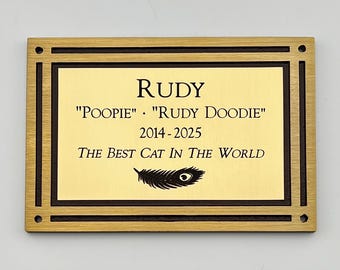Engraved Gold Nameplate, Brass Plaque, Cast Bronze Memorial Plate, Gold Plaque, Bench Plaque, Heavy Duty Engraved Brass with Logo & Hardware