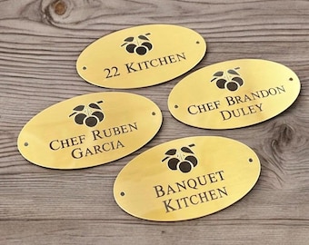 Engraved Brass Oval Shape Nameplate Frame Plate Locker Plate Memorial Plate Artwork Plate - Gold Brass Plaque Includes Hardware With Logo