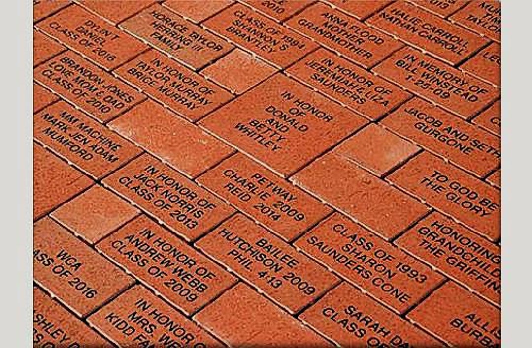 Engraved Red Brick Memorial Paver, Square Brick, Engraved Brick With ...