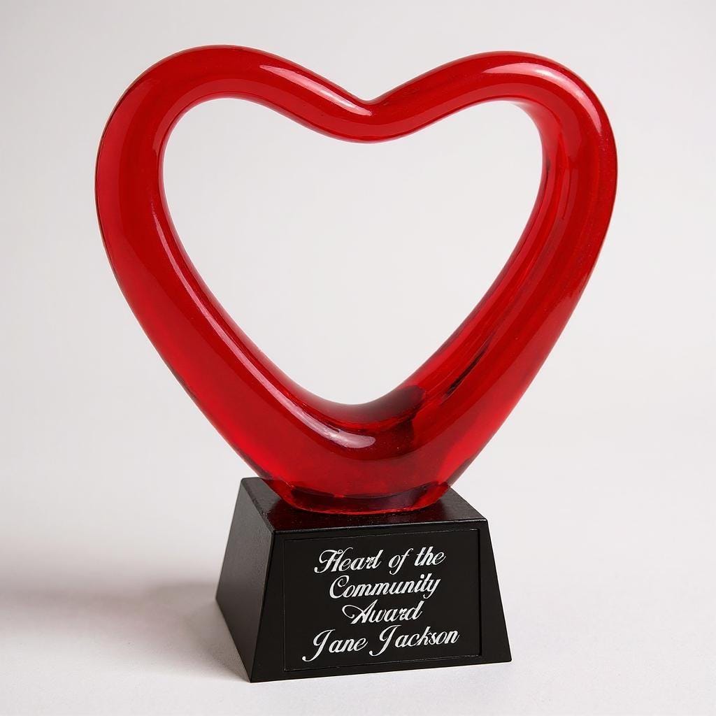 Red Heart Art Glass Sculpture Award, Personalized Red Heart Shaped Glass Decoration Sculpture, Custom Engraved Women’s Retirement Gift