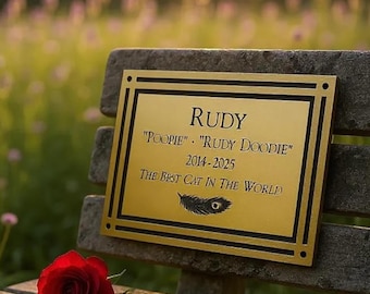 Engraved Gold Nameplate, Brass Plaque Cast Bronze Memorial Plate, Gold Plaque, Bench Plaque, Heavy Duty Engraved Brass with Logo, Metal Sign