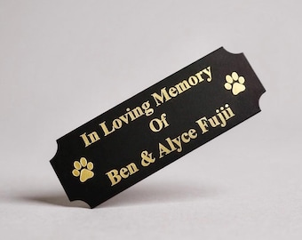 Engraved Brass Pet Memorial Name Plate Engraved Brass Pet Plaque Brass Plate Custom Size Personalized Brass Placard Metal Sign Adhesive Back