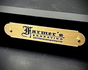 Engraved Solid Gold Brass Nameplate - Locker Plate, Memorial Plate, Frame Plate - Various Sizes - Decorative Brass Plaque With Hardware