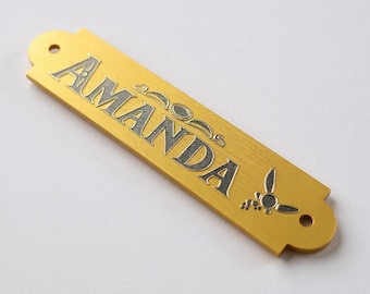 Engraved Brass Nameplate Locker Plate Memorial Plate Frame Plate Various Sizes Decorative Solid Gold Brass Plaque With Hardware Brass Plate