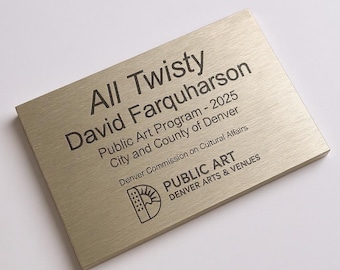 Engraved Memorial Plaque With Black Engraving, Silver Tone Plate Engraved Black, Outdoor Rated Stainless Steel Plaque, Stick On Adhesive
