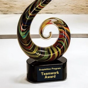 Corporate Award, Art Glass Award, Multi Colored Corporate Award, Gift for Colleague Hand Blown Custom Art Glass Award, Unique Creative Award